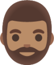 man: medium skin tone, beard emoji