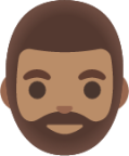 man: medium skin tone, beard emoji