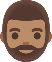 man: medium skin tone, beard emoji