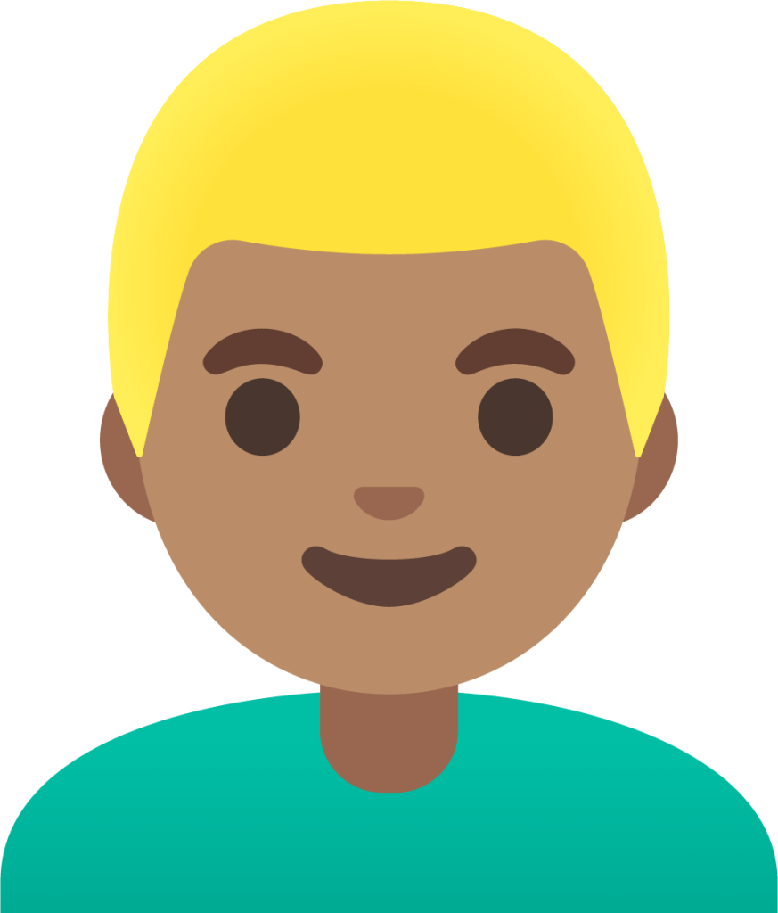 man: medium skin tone, blond hair emoji