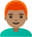 man: medium skin tone, red hair emoji