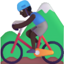 man mountain biking dark emoji