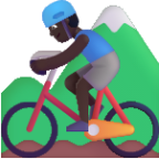 man mountain biking dark emoji