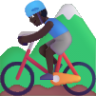 man mountain biking dark emoji