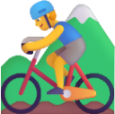man mountain biking default emoji