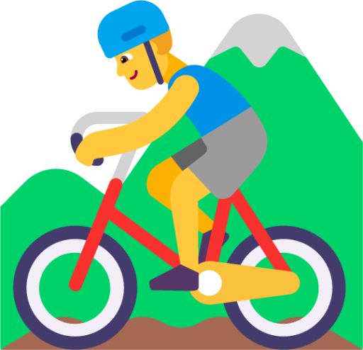 man mountain biking default emoji