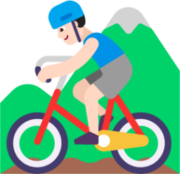 man mountain biking light emoji