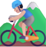 man mountain biking light emoji