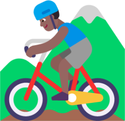 man mountain biking medium dark emoji