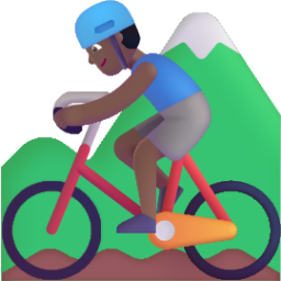 man mountain biking medium dark emoji