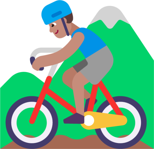 man mountain biking medium emoji