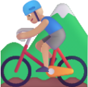 man mountain biking medium light emoji