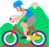 man mountain biking medium light emoji