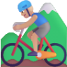 man mountain biking medium light emoji