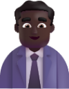man office worker dark emoji