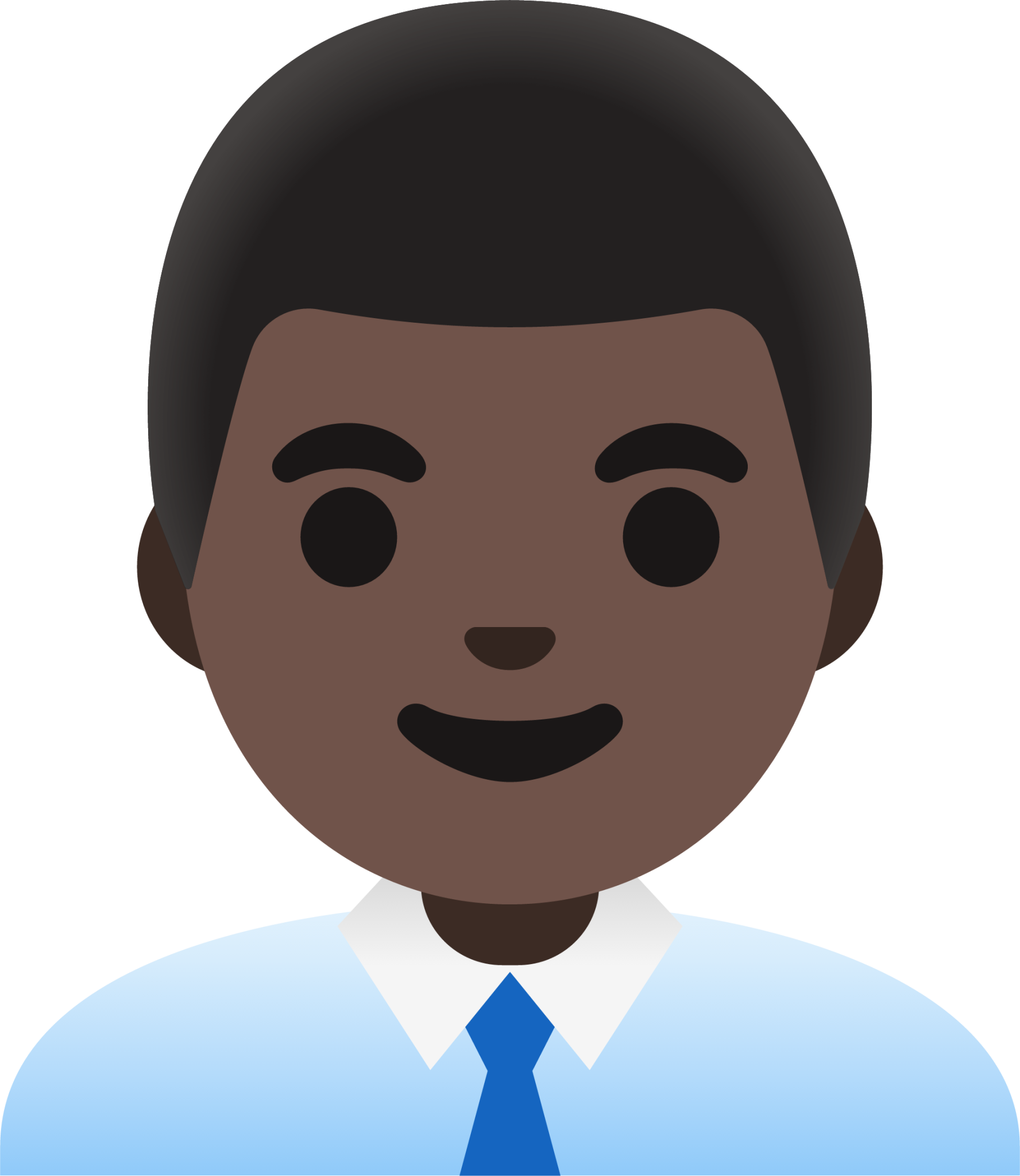 man office worker: dark skin tone emoji