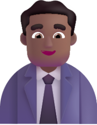 man office worker medium dark emoji