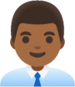 man office worker: medium-dark skin tone emoji