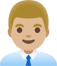 man office worker: medium-light skin tone emoji