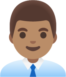 man office worker: medium skin tone emoji