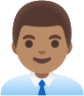 man office worker: medium skin tone emoji