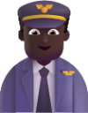 man pilot dark emoji