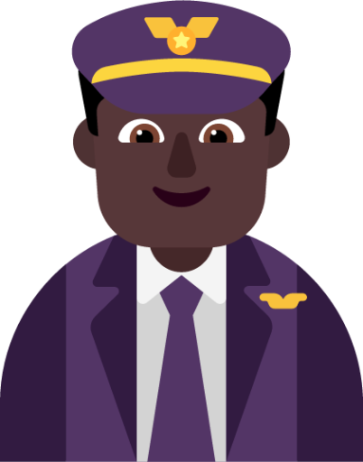 man pilot dark emoji