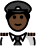 man pilot: dark skin tone emoji