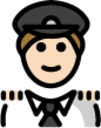 man pilot: light skin tone emoji