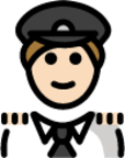 man pilot: light skin tone emoji