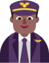 man pilot medium dark emoji