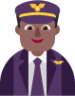 man pilot medium dark emoji