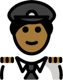 man pilot: medium-dark skin tone emoji