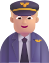 man pilot medium light emoji