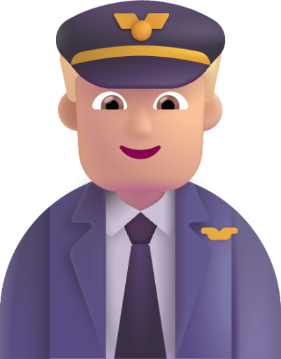 man pilot medium light emoji