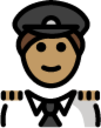 man pilot: medium skin tone emoji