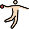 man playing handball: light skin tone emoji