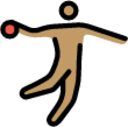 man playing handball: medium skin tone emoji