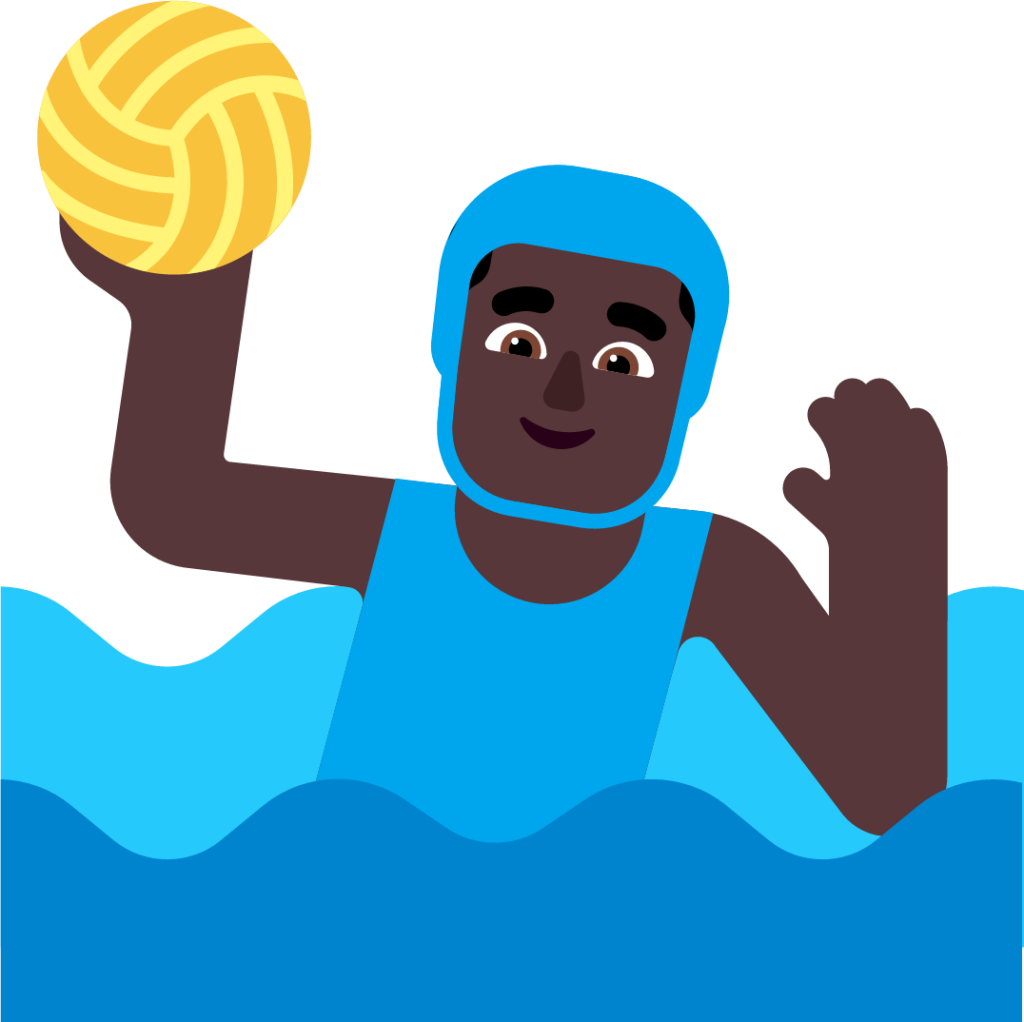 man playing water polo dark emoji