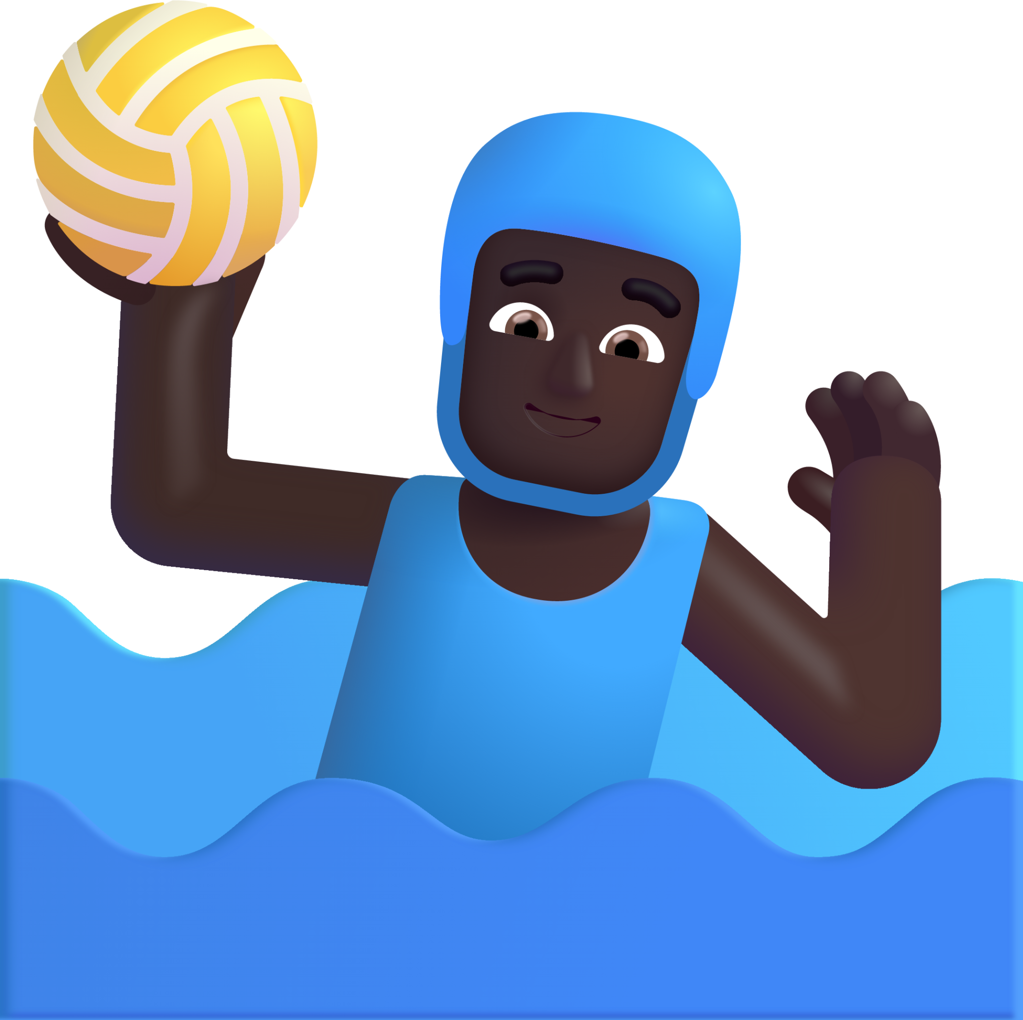 man playing water polo dark emoji
