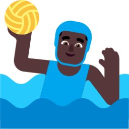 man playing water polo dark emoji