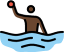 man playing water polo: dark skin tone emoji