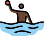 man playing water polo: dark skin tone emoji