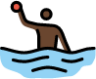 man playing water polo: dark skin tone emoji