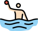 man playing water polo: light skin tone emoji