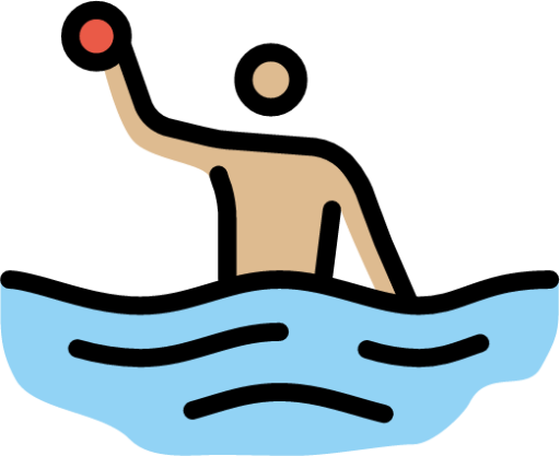 man playing water polo: medium-light skin tone emoji