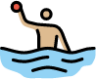 man playing water polo: medium-light skin tone emoji