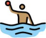 man playing water polo: medium skin tone emoji