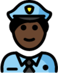 man police officer: dark skin tone emoji