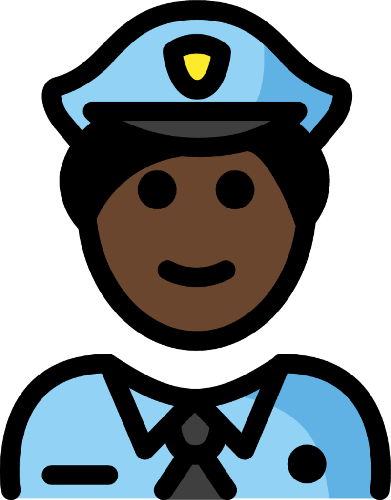 man police officer: dark skin tone emoji
